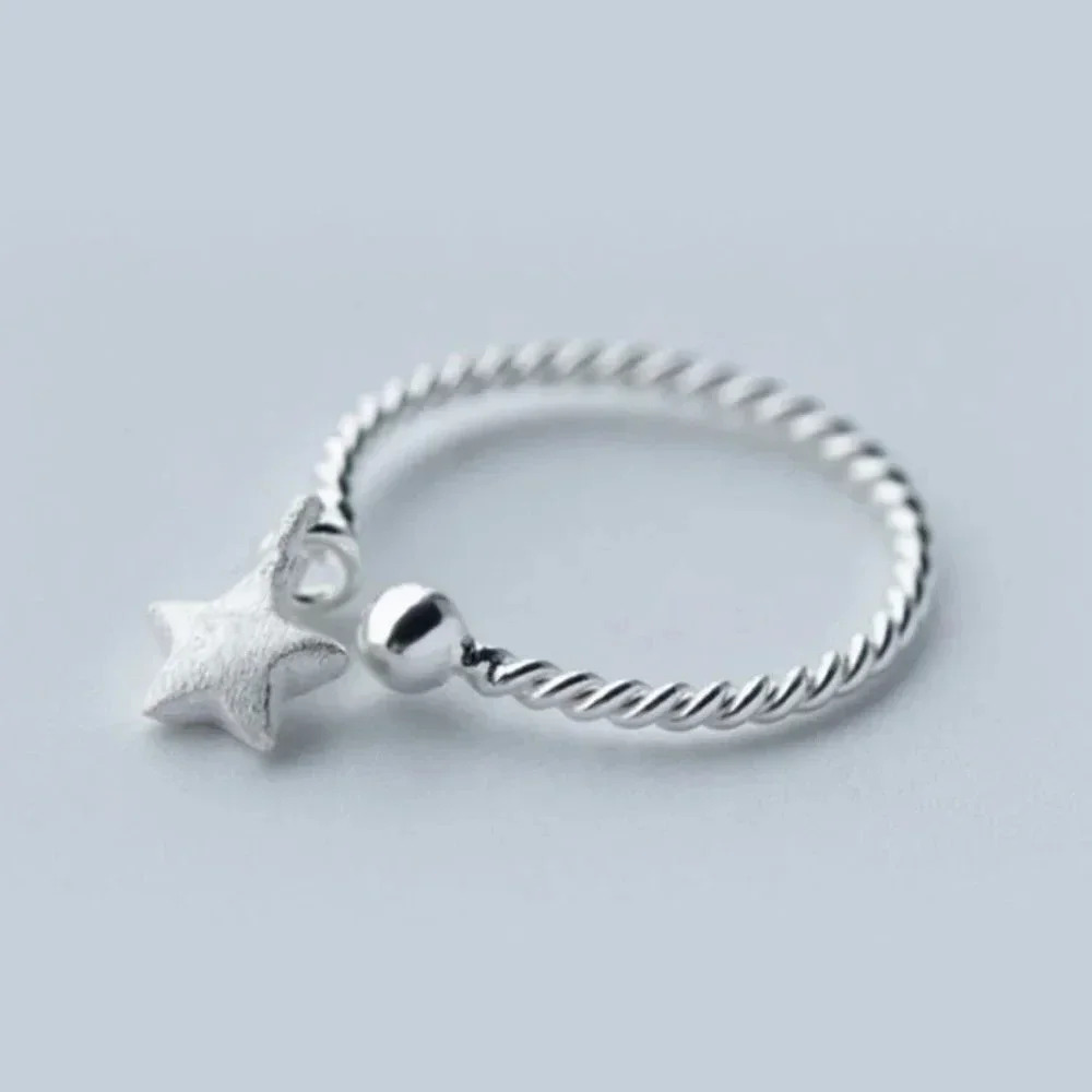 Minimalist 925 Sterling Dainty Star Ring